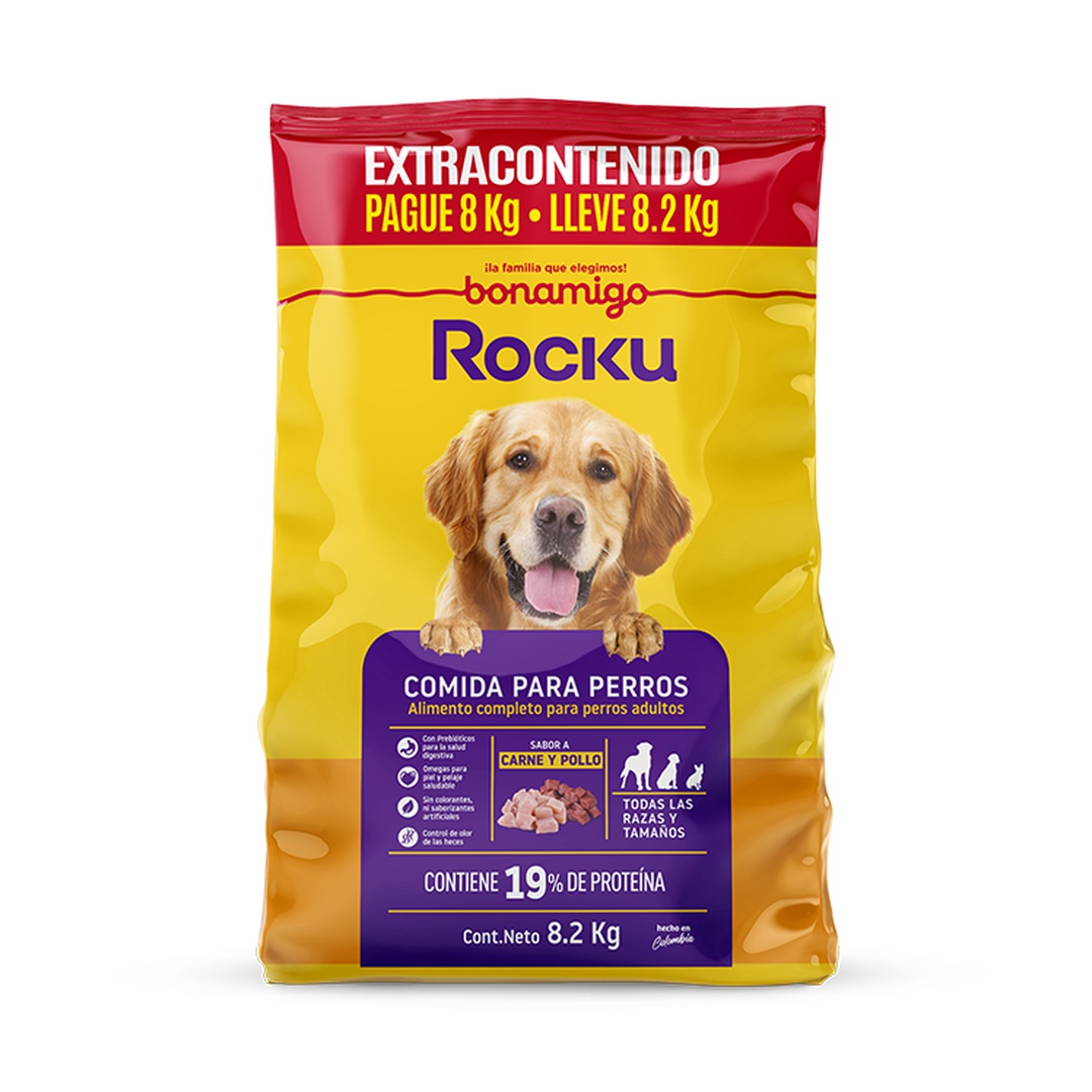 COMIDA PARA PERROS ROCKU X 8 KG GRATIS 200 G