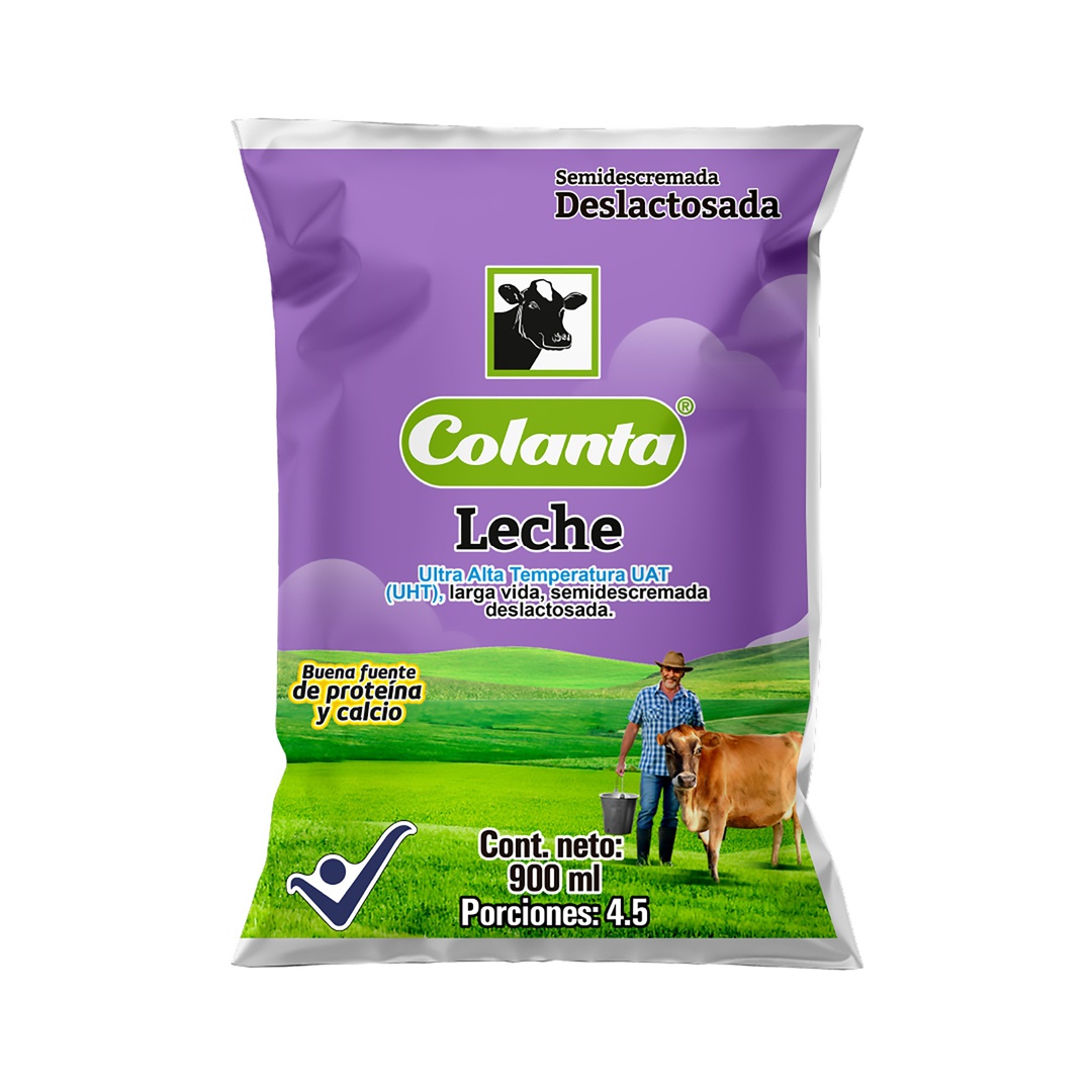 LECHE DESLACTOSADA  COLANTA BOLSA  X 900 ML.